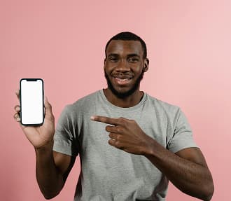 Person showing WeCare app on smartphone